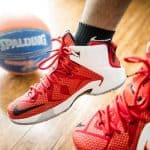Red High Top Nike Basketball Shoes